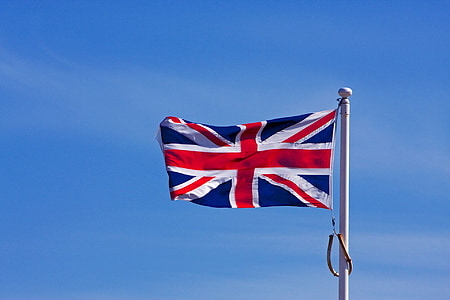 Zastava, Zastava, Standardna, Union jack, Britanski, engleski, plava