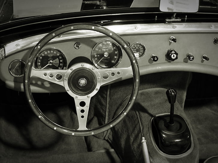 Oldtimer, kokpit, tabule (dashboard), Tabuľa, volant