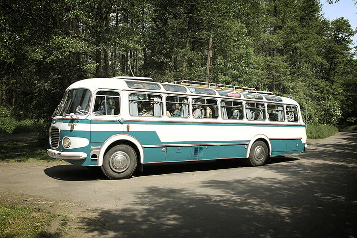Старый, автобус, Олдтаймер, Винтаж, ретро, путешествия, Транспорт