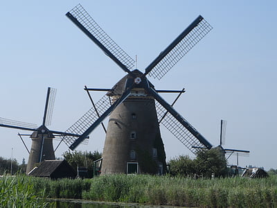 the windmills, netherlands, landscape