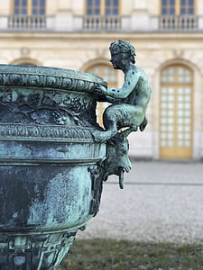 Palau de Versalles, decoració, llit de flors, estàtua, escultura, arquitectura, edifici exterior