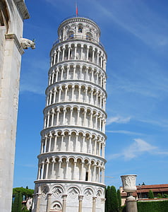 Piza, Torre, Pizos bokštas, balta, Via dei miracoli, Toskana, Italija