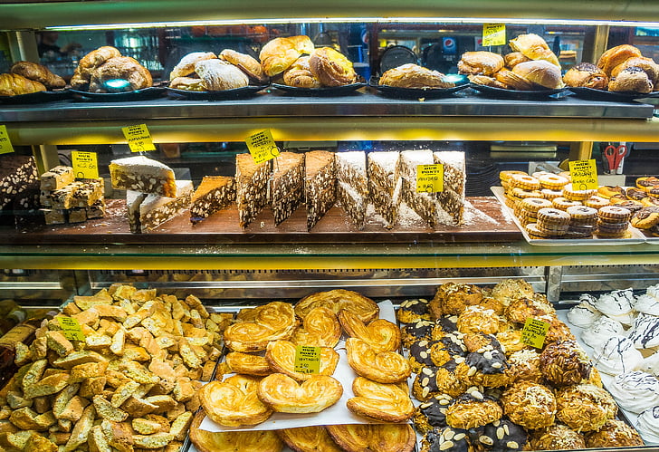 Bäckerei, Florenz, Italien, Dessert, Essen, Süßigkeiten