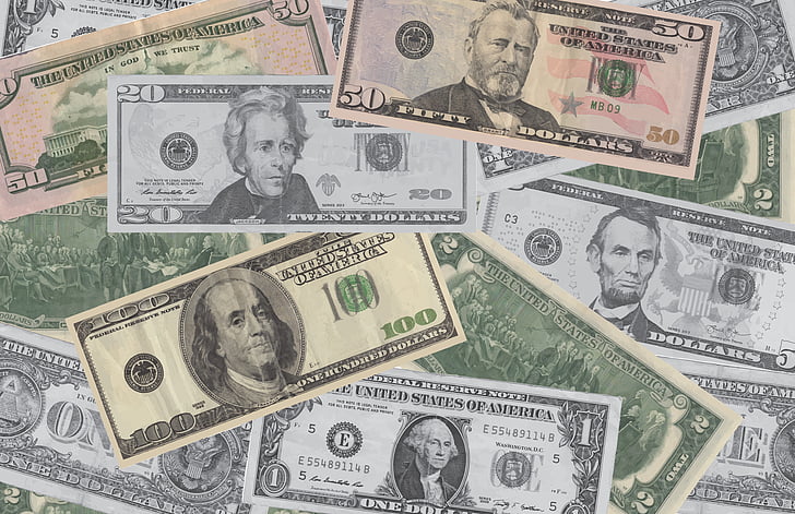 Hintergrund, Währung, Bargeld, Banknote, Papier, Dollar, fünf