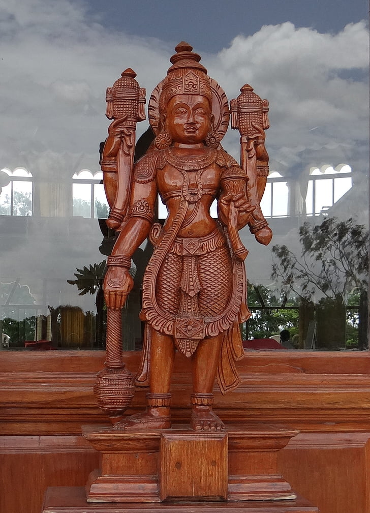 skulptuur, puidust, Jumal, religioon, Hinduism, India, Statue