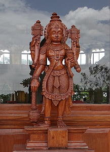 sculpture, wooden, god, religion, hinduism, india, statue