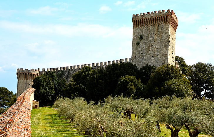 Castle, városfal, erőd, a középkorban, torony, Fort, építészet