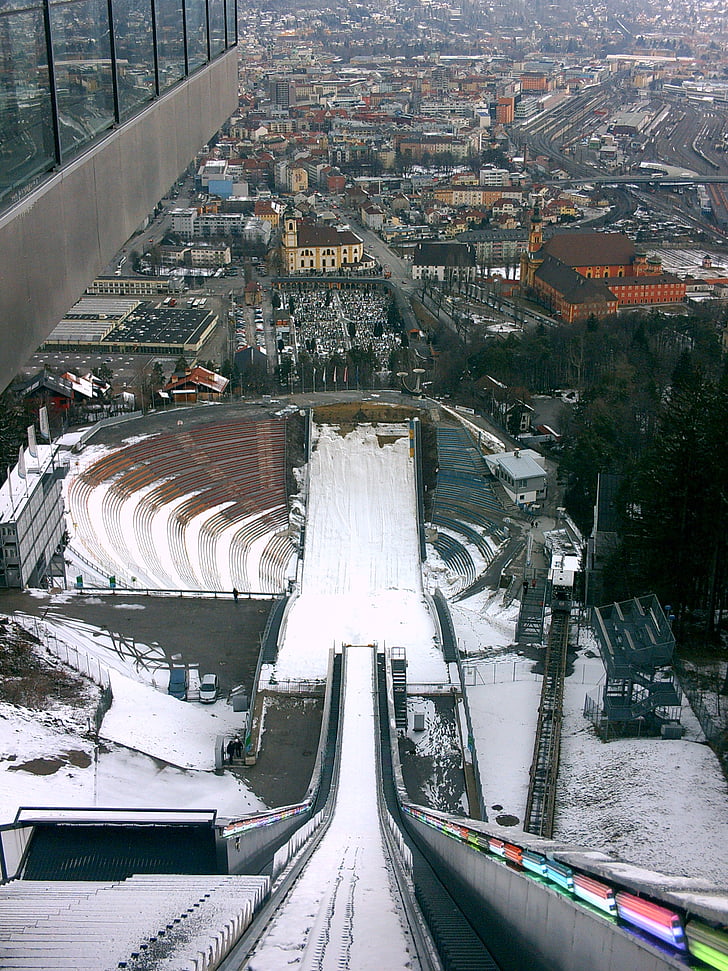 ski-jump, hoppe, Østrig, Tirol, Innsbruck, Ski, sne