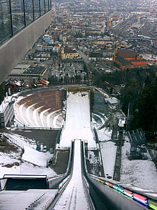 skok na lyžích, skok, Rakousko, Tirol, Innsbruck, lyže, sníh