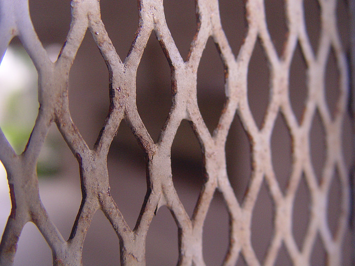 rust, grey, chipped, fence, brown, outside, macro