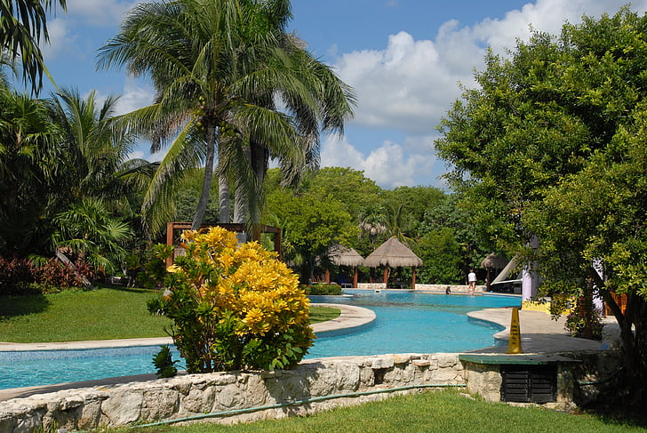 mexico, holiday, cancun, pool, pool area, caribbean, sun