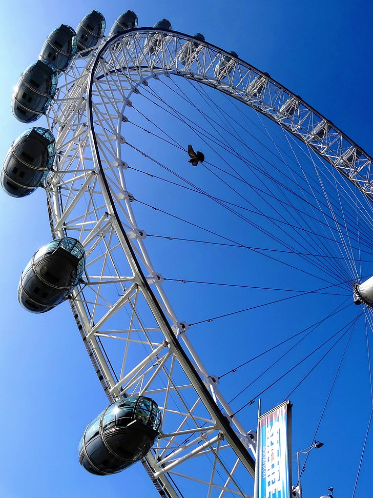 London Eye-maailmanpyörä, Maailmanpyörä, Maamerkki, Iso-Britannia, Iso-Britannia, Lontoo, Mielenkiintoiset kohteet: