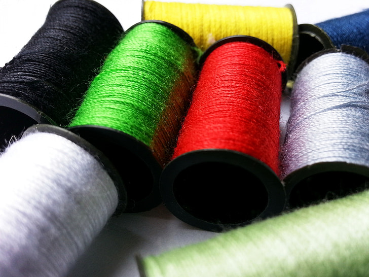 tkanja, namot, zavojnica, šivanje haljina, šivanje, boja, boje