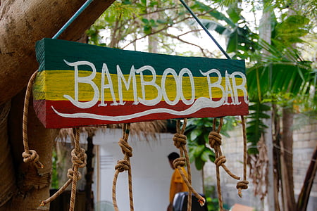 bamboo, bar, shield, board, alcohol sales, pub, restaurant