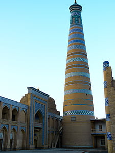 Khiva, dimineata, chodja islam minaret, morgenstimmung, Uzbekistan