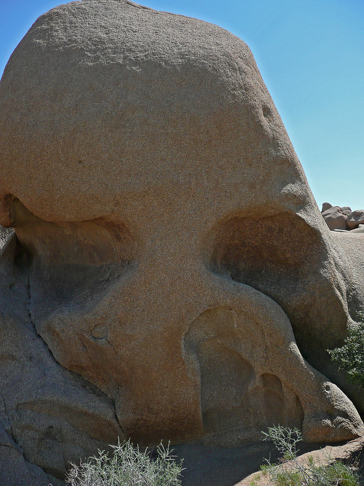 roca del cráneo, Parque Nacional Joshua tree, atracción turística, paisaje, naturaleza, California, Estados Unidos