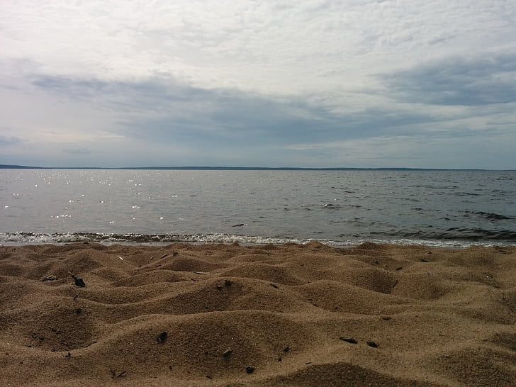 homok, Himmel, tó, nyári, víz, Svédország, Beach