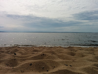 zand, Himmel, Lake, zomer, water, Zweden, strand