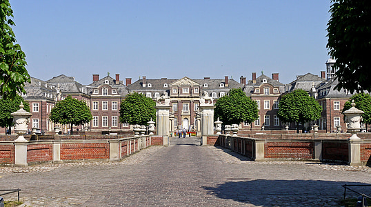 vestfálského versailles, Schloss nordkirchen, Münsterland, vodní zámek, hlavní vchod, stél, doložit