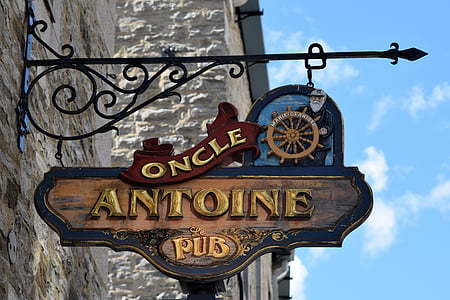 sign, pub, old, hanging, public house, bar, blue sky