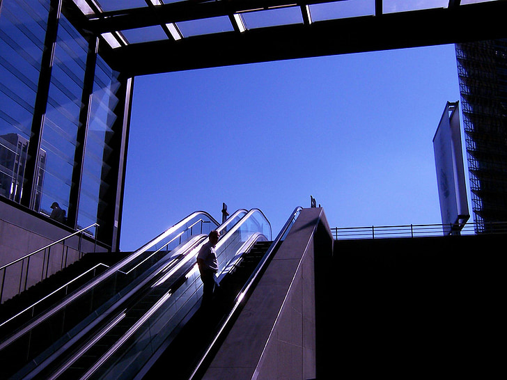 eskalators, pa kāpnēm, arhitektūra, rašanās, ēka, Berlīne, Vācija