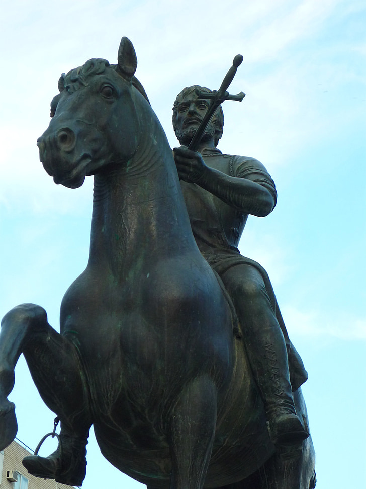 estatua de, ecuestre, Conquistador, Explorador de, escultura, bronce, Hernando de soto