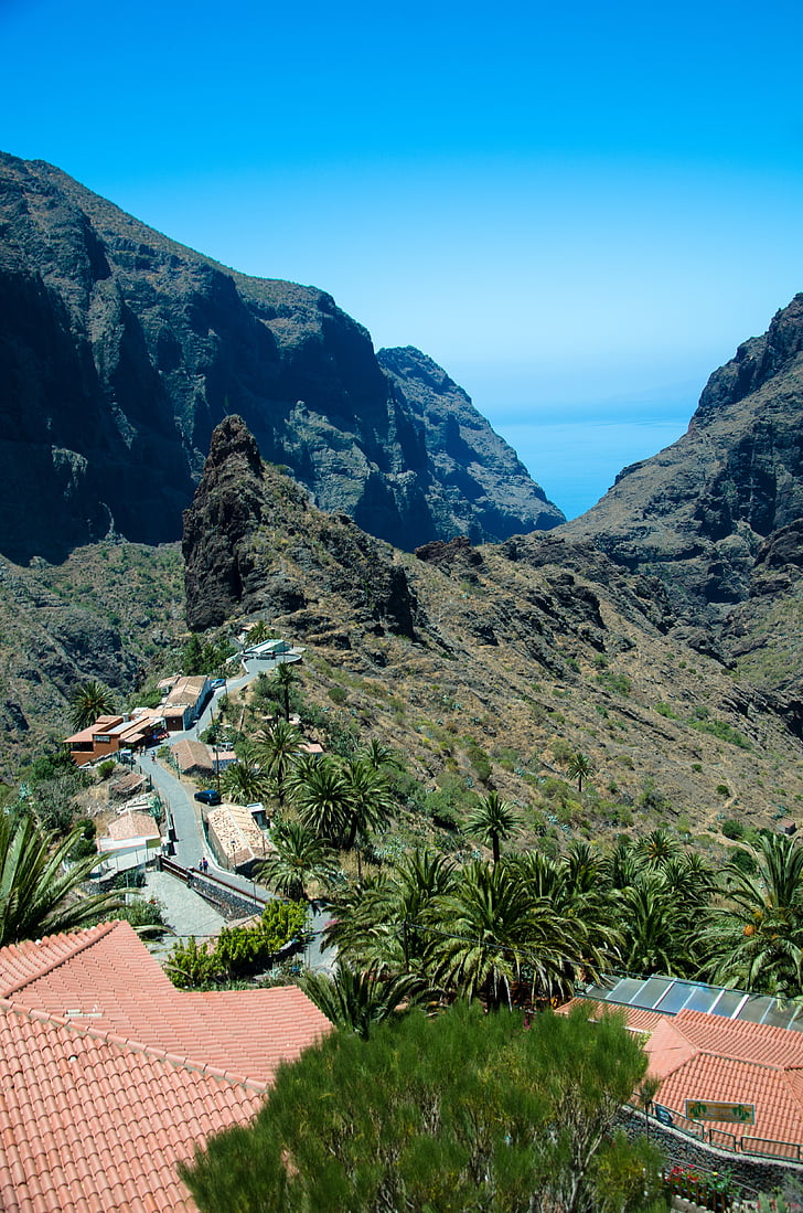 Kanárské ostrovy, vesnice, rybářská vesnice, krajina, Tenerife, Krása, Příroda