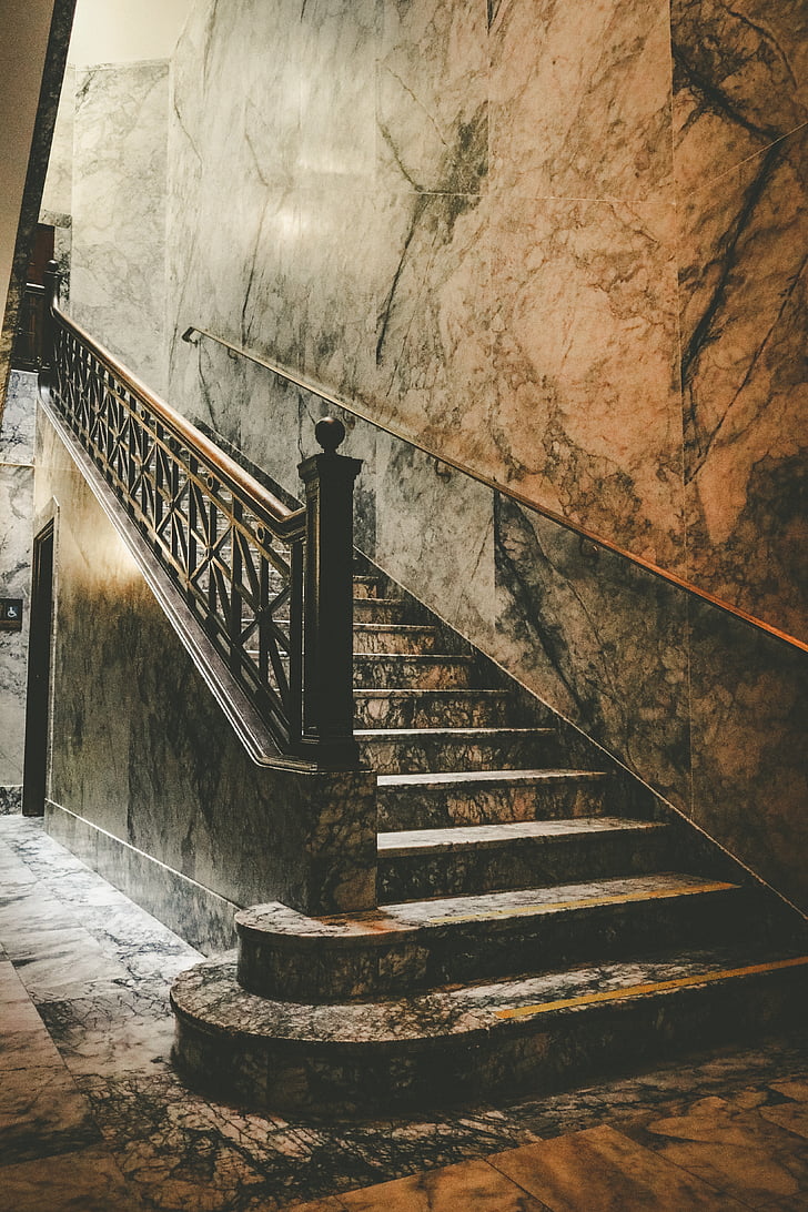 escaliers, escalier, escalier, vieux, historique, Capitol, bâtiment