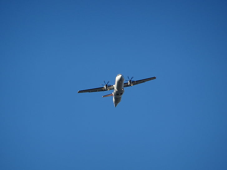 uçak, Başlat, Pervane, pervaneli uçak, küçük, gökyüzü, mavi