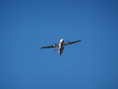 飞机, 开始, 螺旋桨, 螺旋桨飞机, 小, 天空, 蓝色