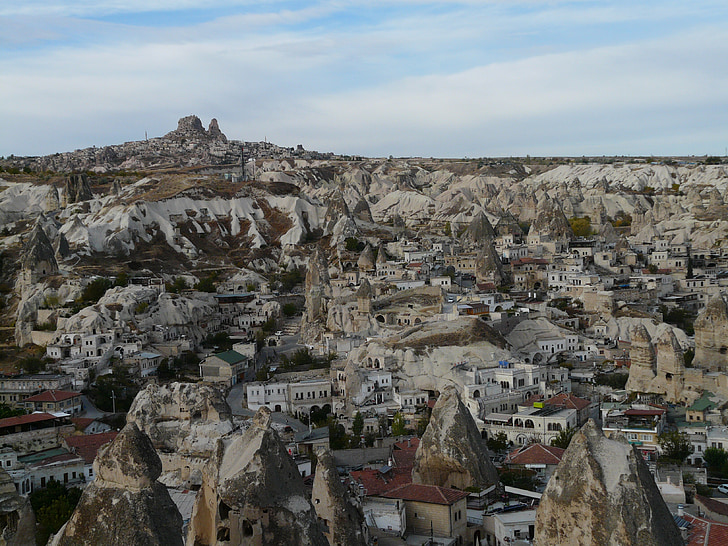 Göreme, Turcja, Cappadocia, Üçhisar, miejsce, prowincji Nevşehir, Castle rock