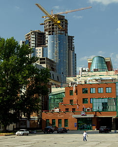 constructii, clădire, Crane de ridicare, Jib crane, City, Samara