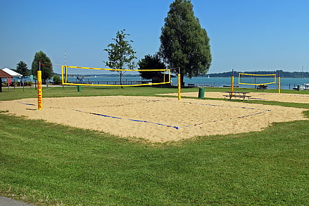 Beach-Volleyball, Volleyball, Spielfeld, Beach-volleyball, Volleyball-Feld, Volleyball-Netz, Netzwerk