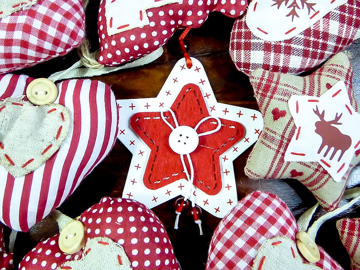 Christmas, ornament, tekstil festival, humør, rød, Vinter, hjort
