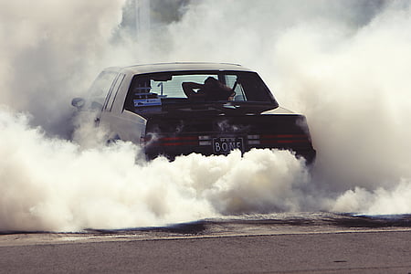 trôi, xe hơi, Burnout, kéo, đua xe, hút thuốc lá, lốp xe