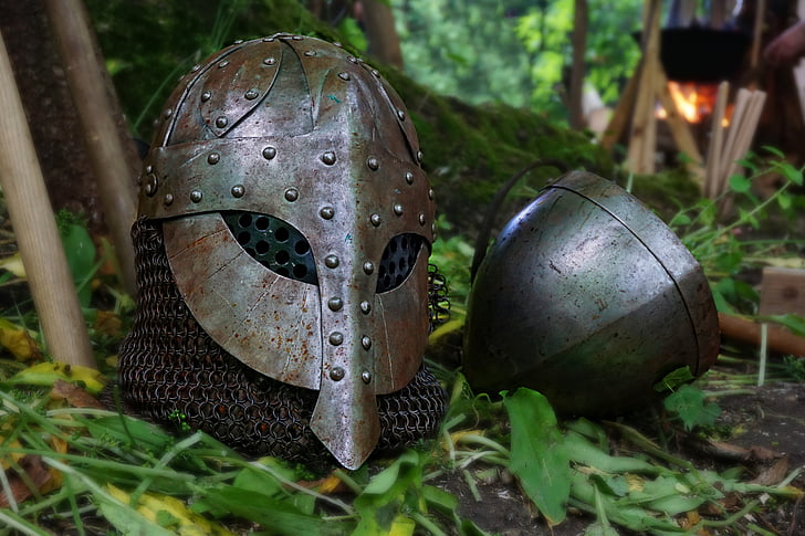middle ages, helm, knight, armor, ritterruestung, metal, historically