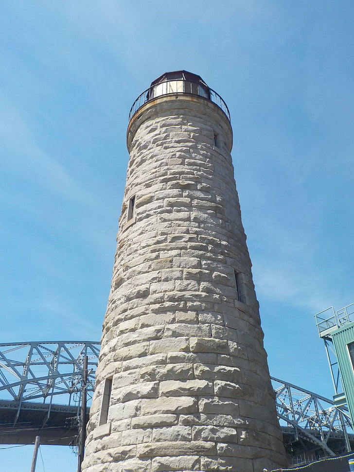 Lighthouse, sten, perspektiv, Sky, Burlington, Ontario, struktur