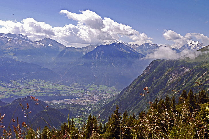 Schweiz, Rhône-dalen, Visa blatten, Brig, Simplon pass, simplon vägen, Alpin