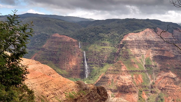 kauai, hawaii, waimea, kokee, travel, landscape, waterfall