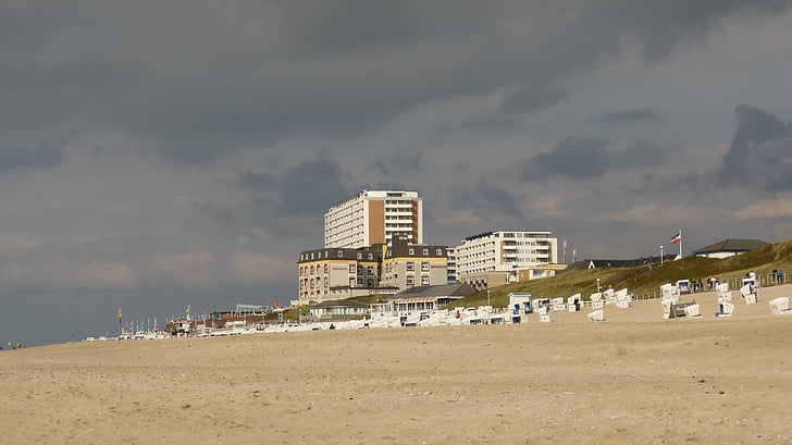 north sea, hotel, sea, grinding, beach, sand beach