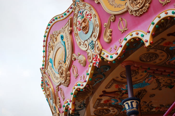 karuseller, rundkjøring, Happy valley, dekorasjon, mønster