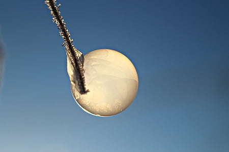 ice-bag, soap bubble, frost blister, frost globe, frozen, cold, winter