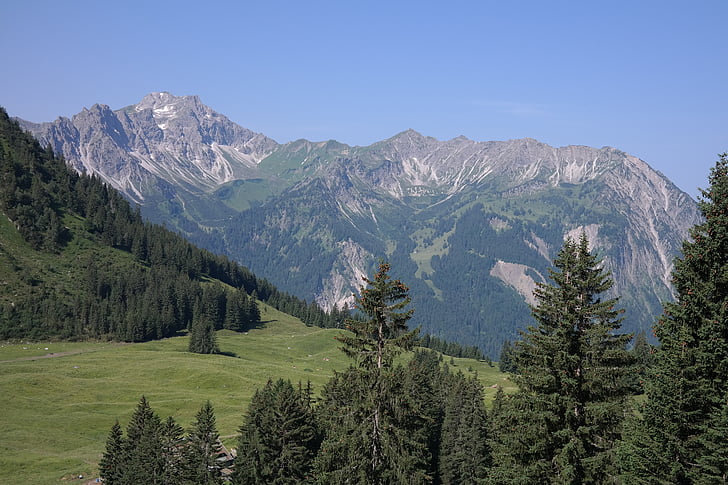 polegares grandes, Breitenberg, Panorama, Alpina, Alpes Allgäu, caminhadas, idílio