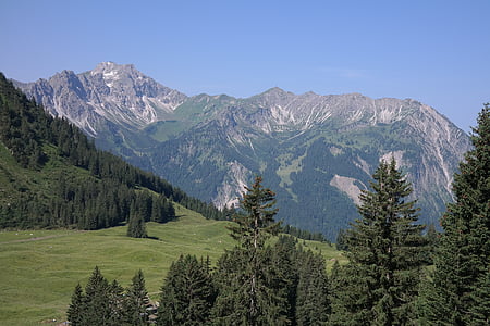 pulgares grandes, Breitenberg, panorama, Alpine, Alpes de Algovia, senderismo, Idilio