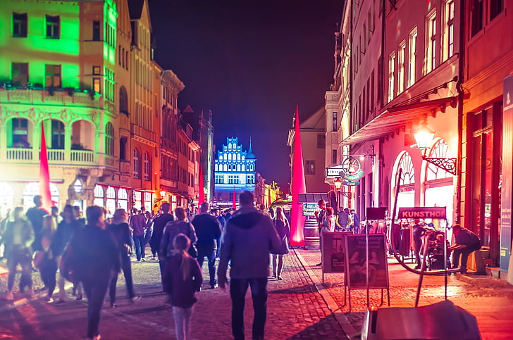 Φεστιβάλ των φώτων, πόλη, φώτα της πόλης, Βιτεμβέργη, διανυκτέρευση, φώτα, φωτισμός