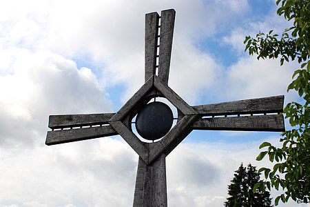 Cross, symbol, tro, kristendomen, religion, tecken, moln
