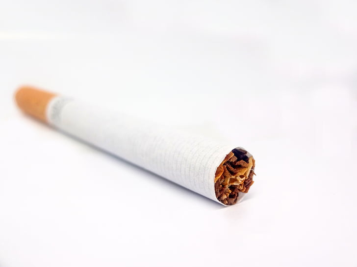 cigaretta, dohány, füstölt, fehér háttér, fehér, kép