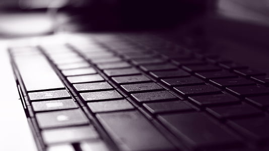 black-and-white, blur, close-up, computer, dark, electronics, keyboard