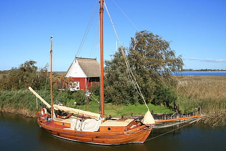 ветроходна лодка, платно, Балтийско море, вода, свободно време, празник, Ribnitz ут