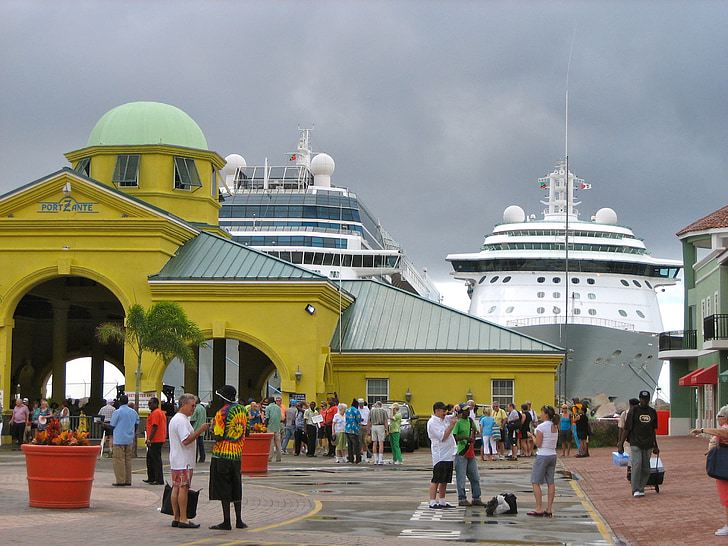 Puerto, St kitts, crucero, Caribe, arquitectura, lugar famoso, personas